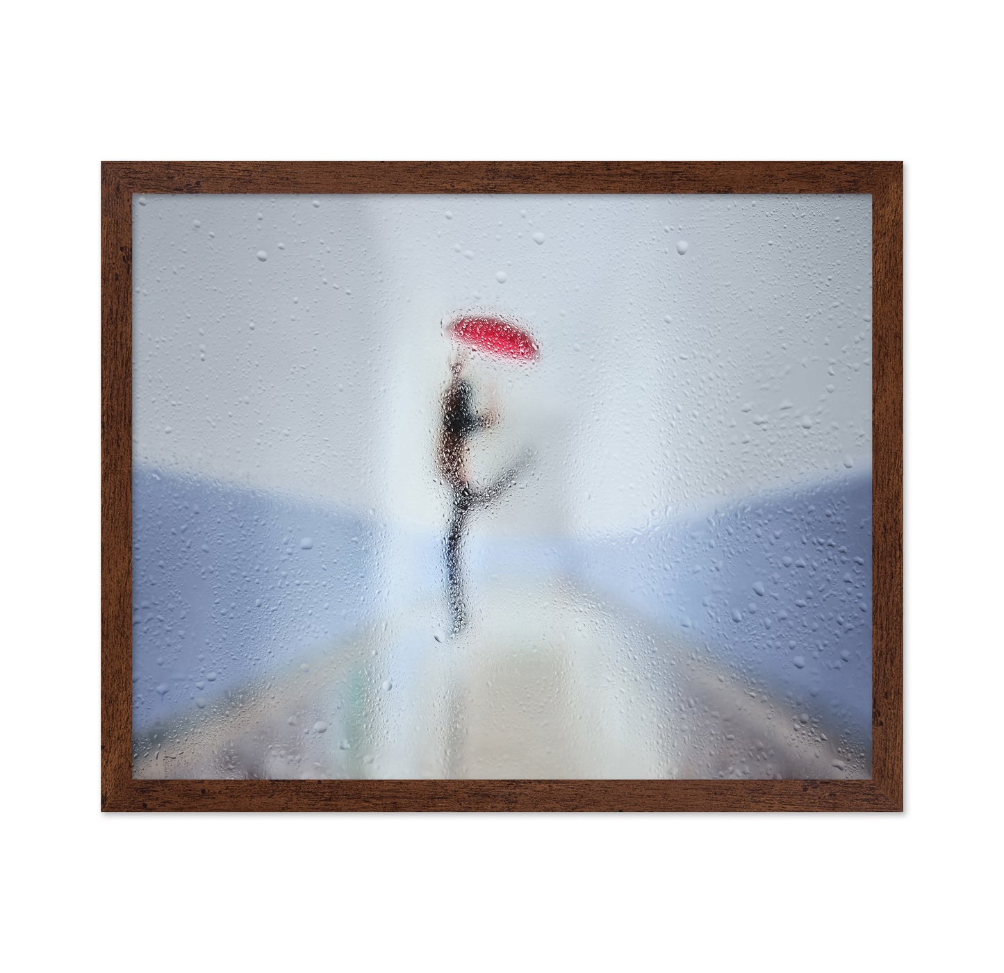 Red Umbrella In Rain