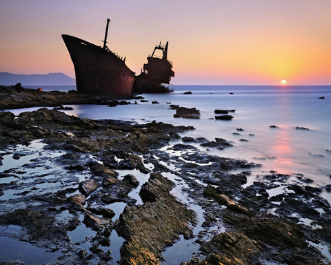 Shipwreck At Sunset