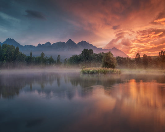 Sunrise Reflection on Mountain Lake