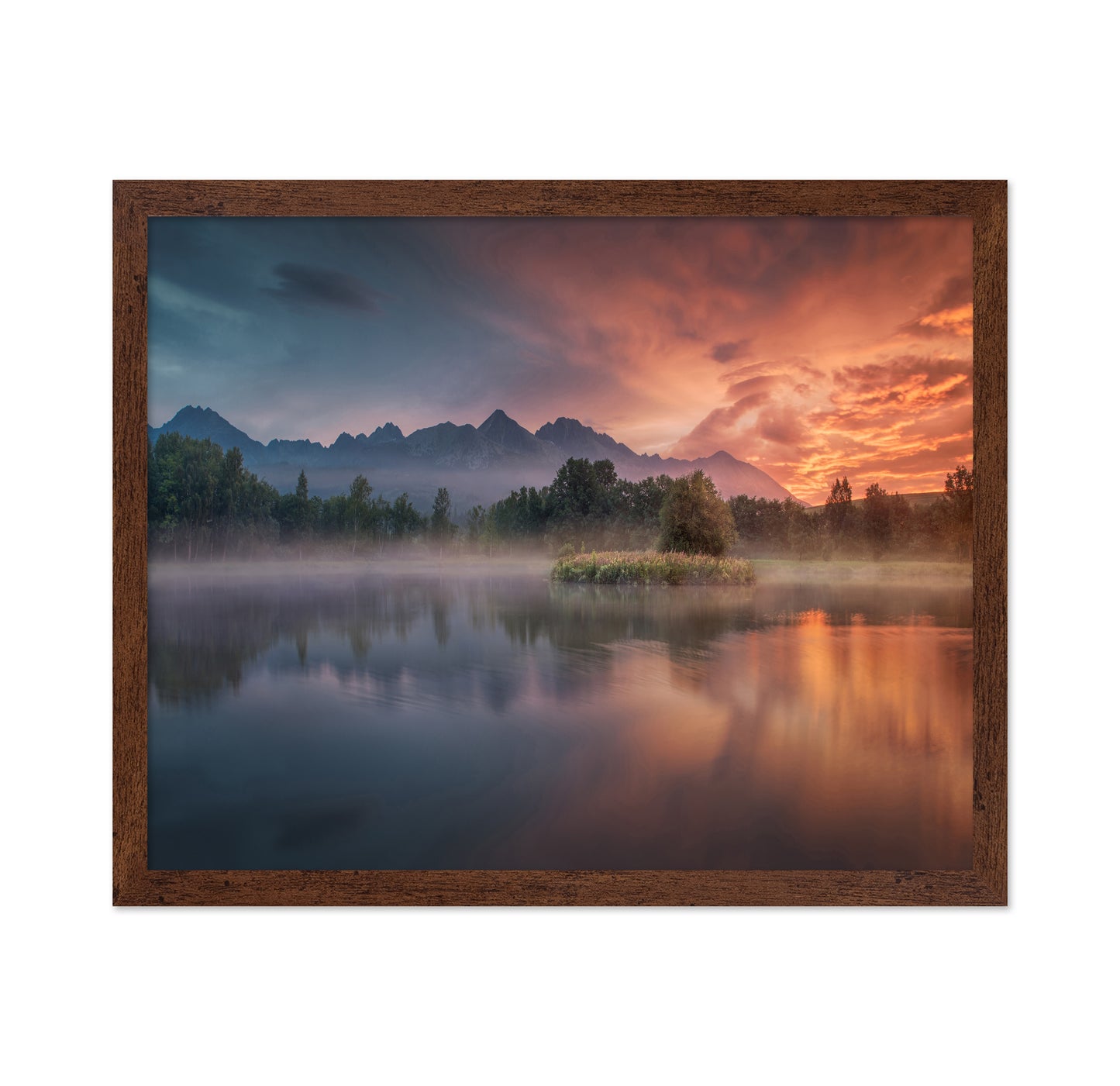 Sunrise Reflection on Mountain Lake