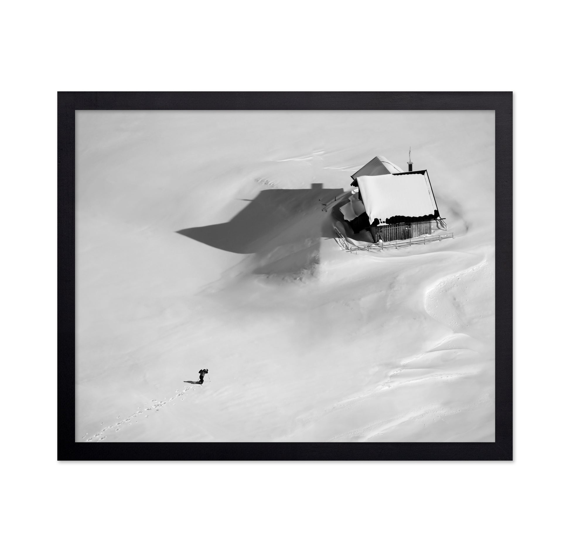 Lone Cabin in Endless Snow