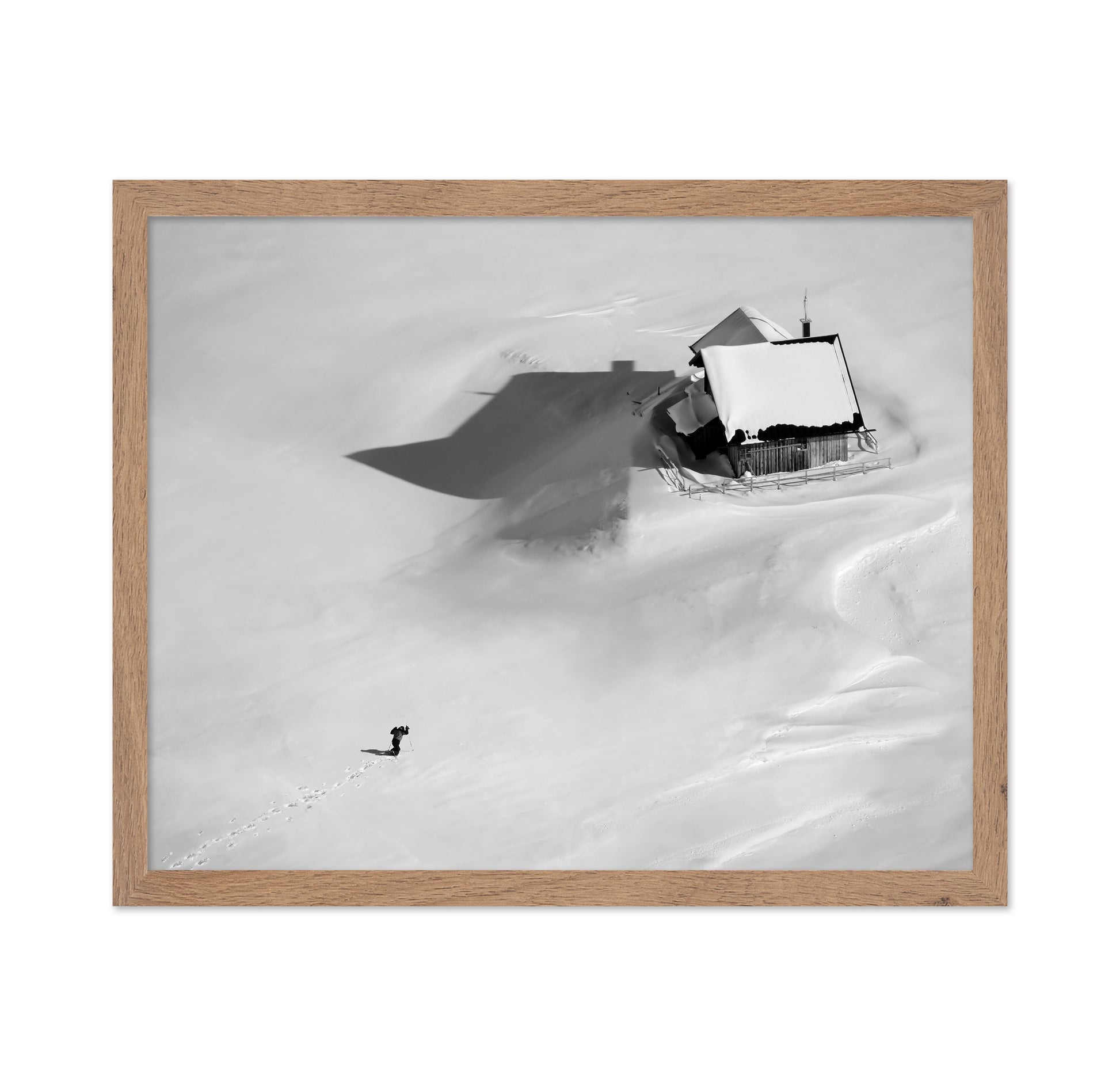 Lone Cabin in Endless Snow