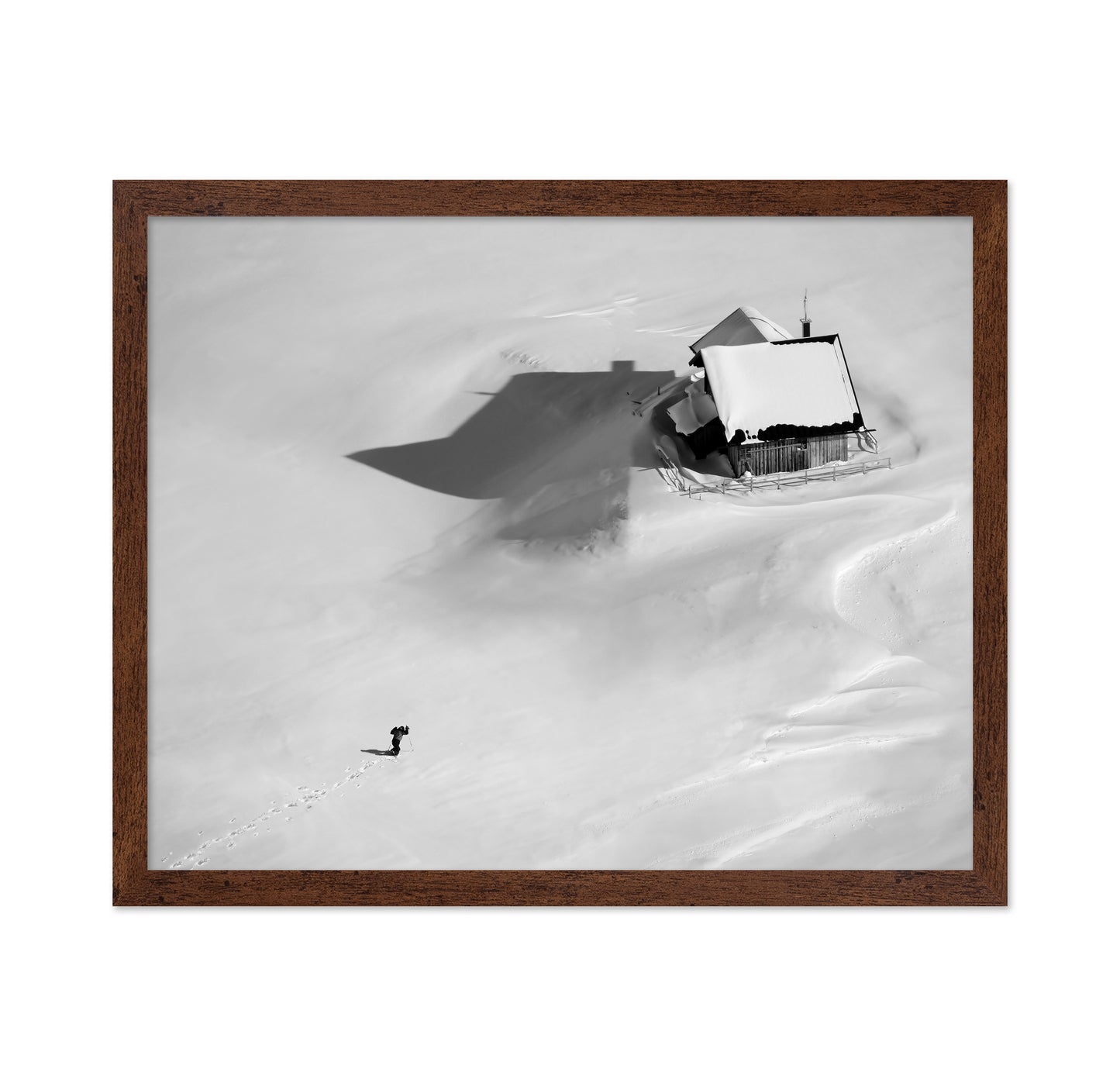 Lone Cabin in Endless Snow