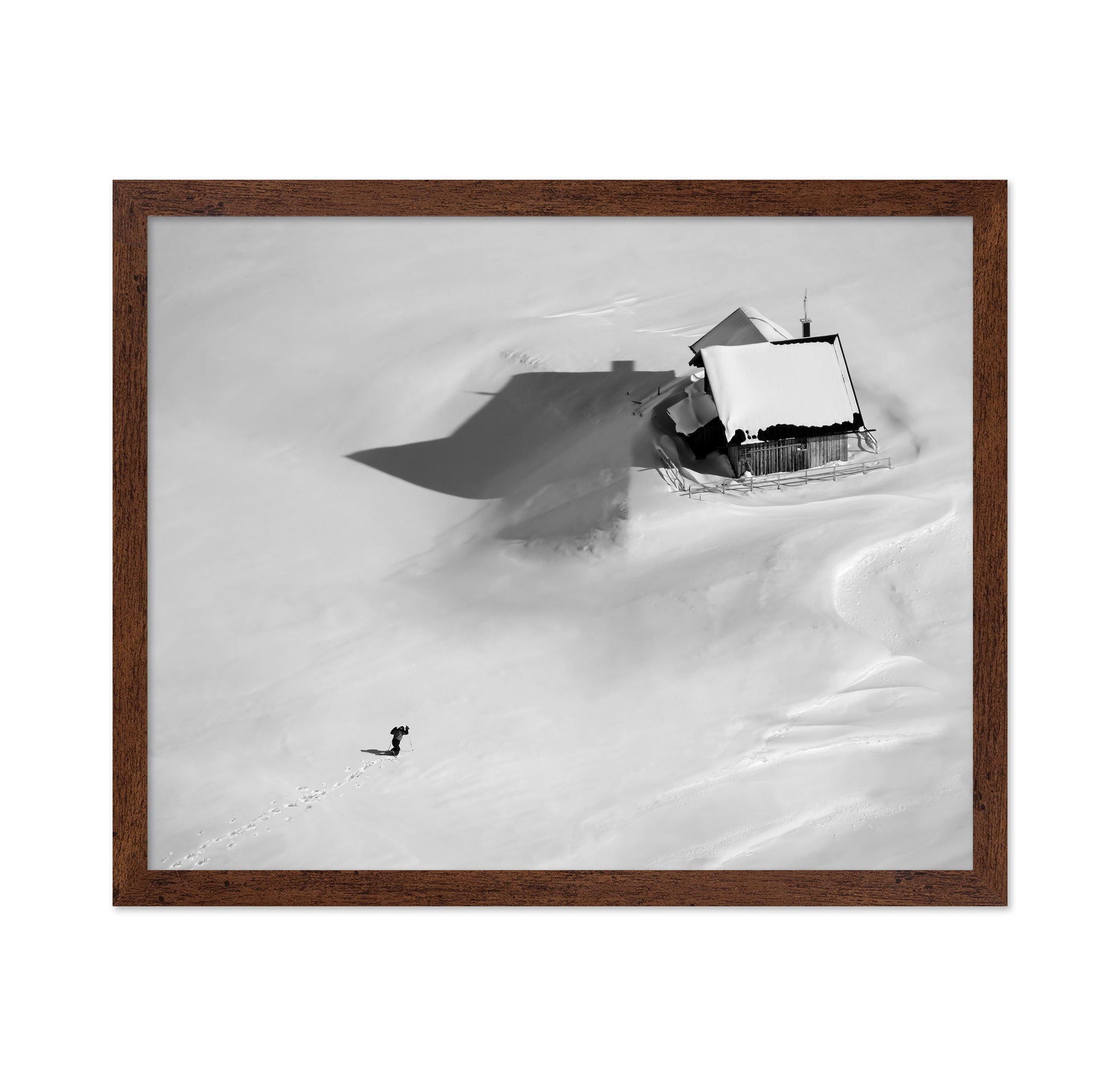 Lone Cabin in Endless Snow