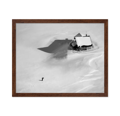 Lone Cabin in Endless Snow