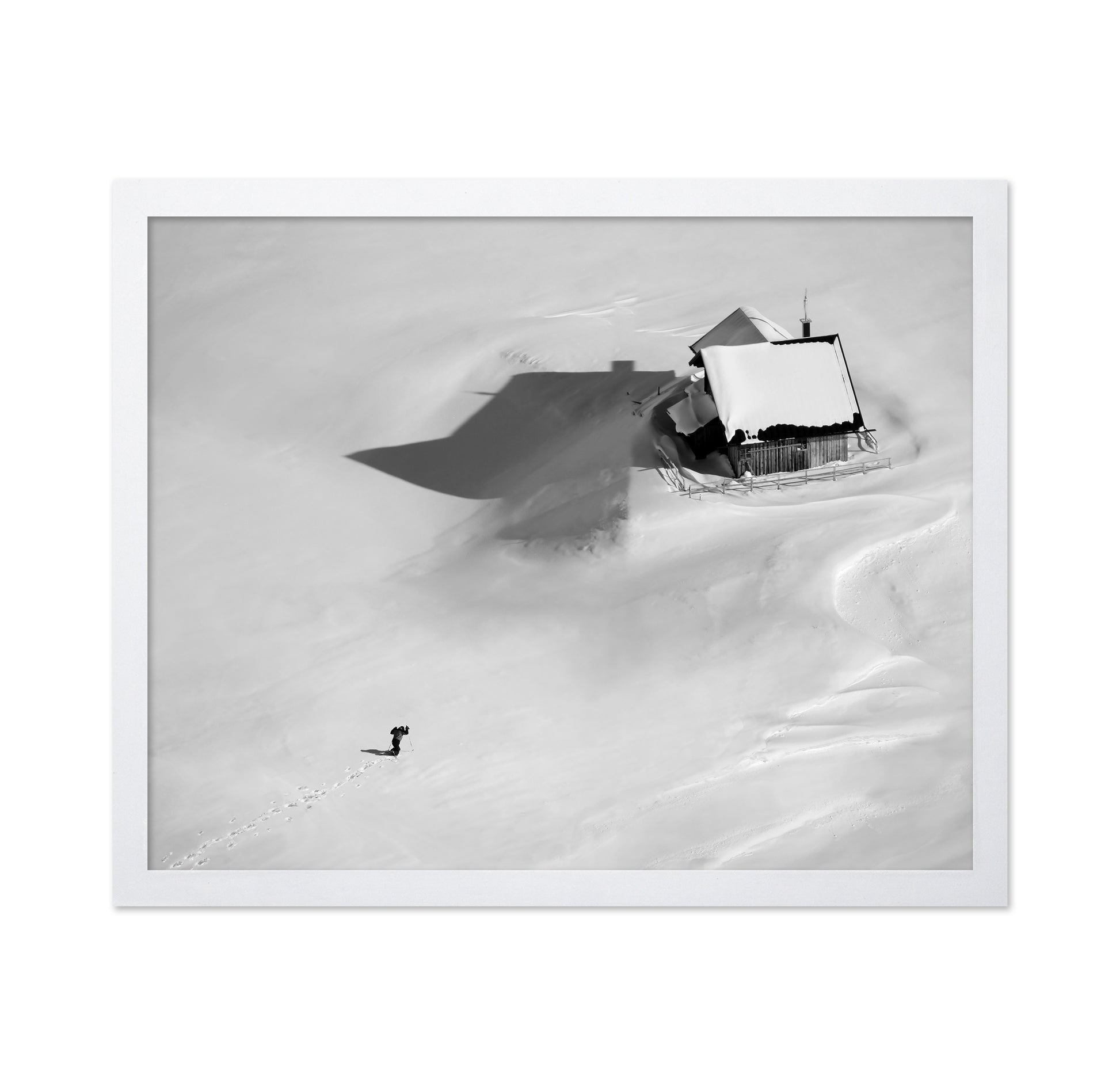 Lone Cabin in Endless Snow