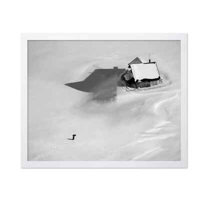 Lone Cabin in Endless Snow