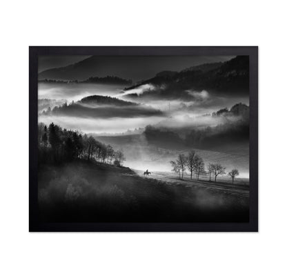Rider Through the Morning Mist