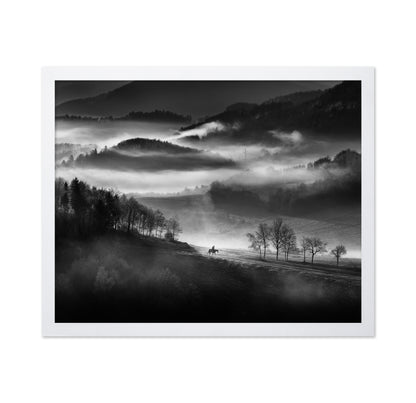 Rider Through the Morning Mist