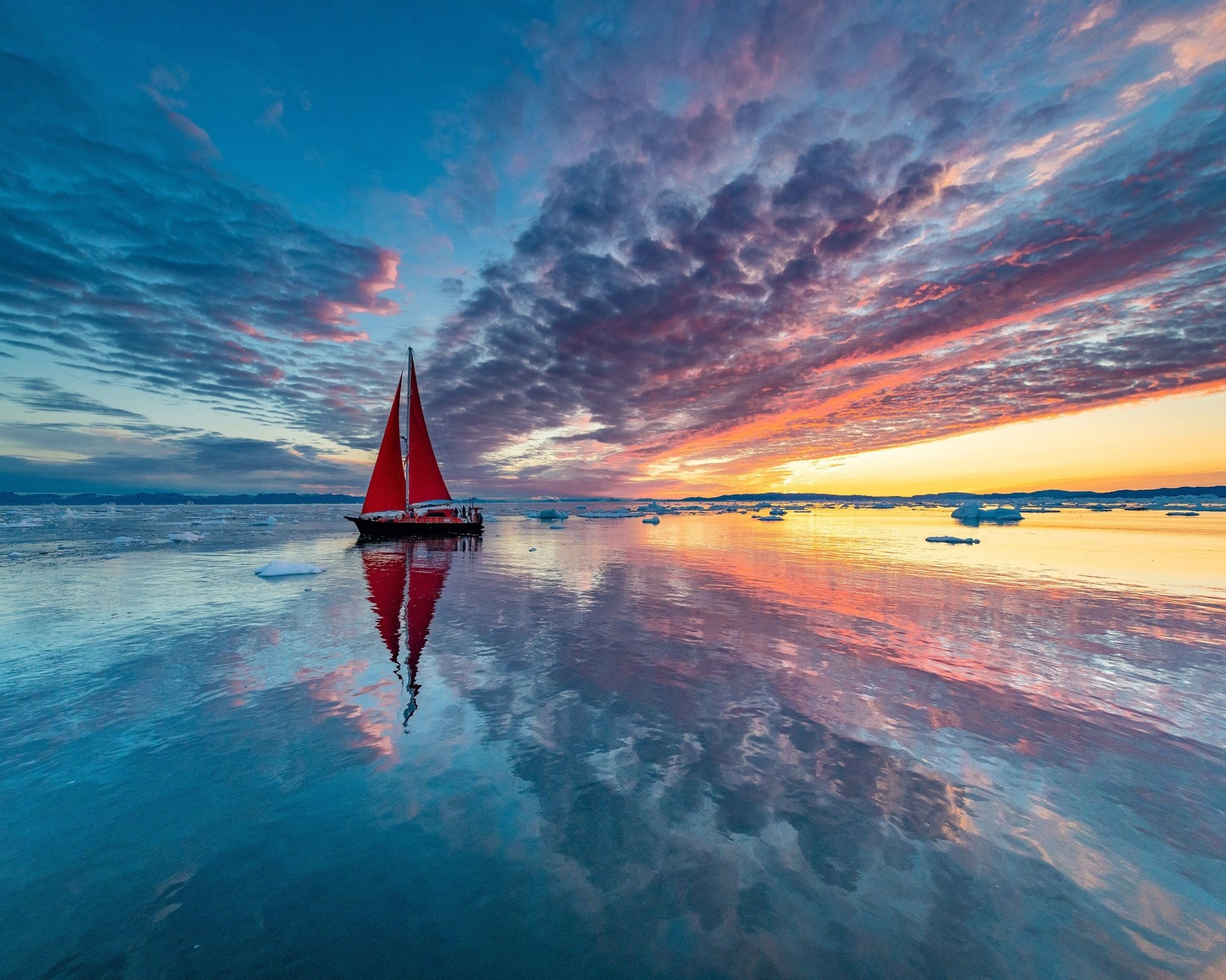 Arctic Red Sailboat