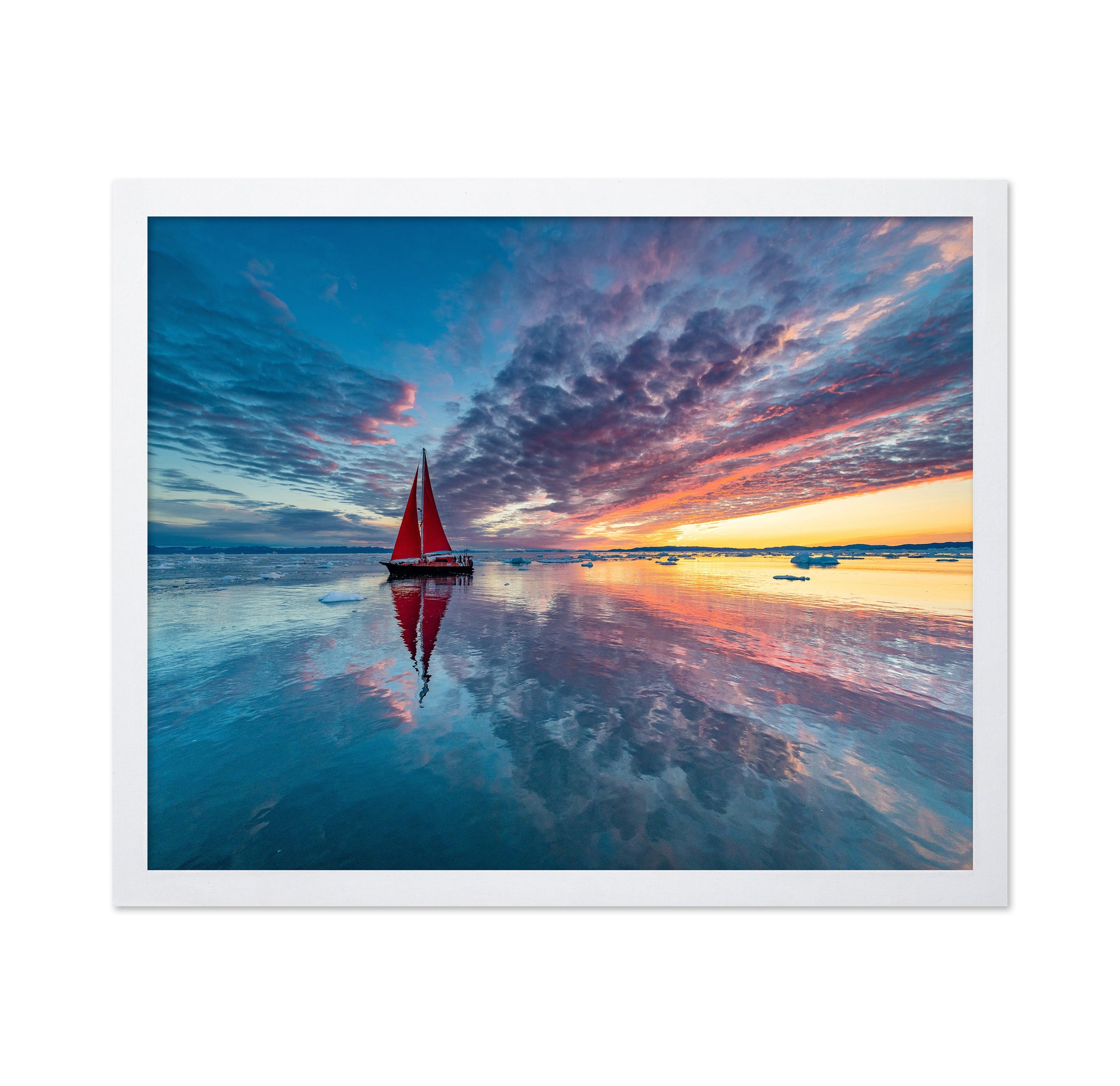 Arctic Red Sailboat