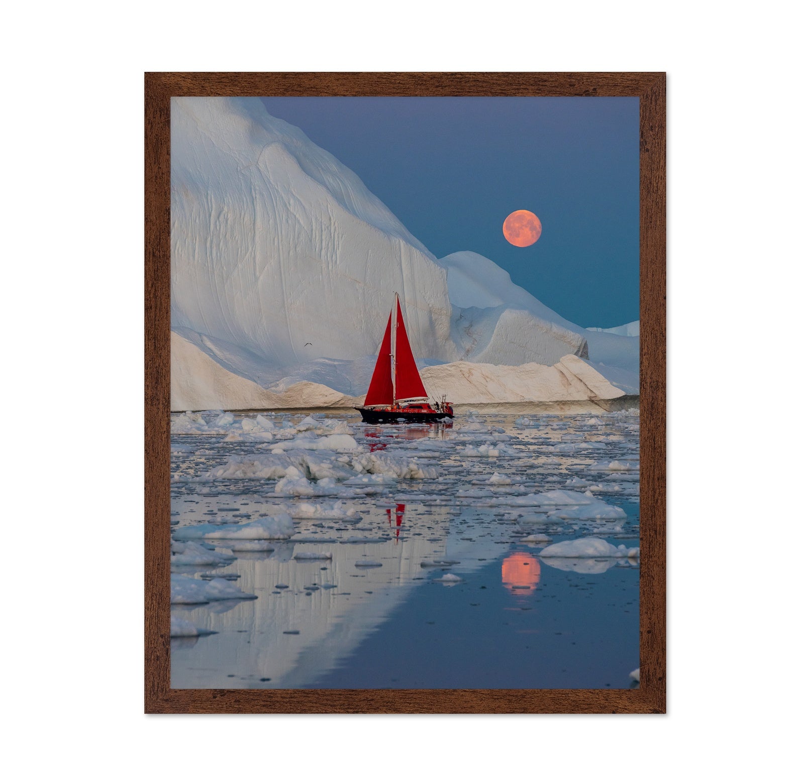 Red Sailboat Moonrise