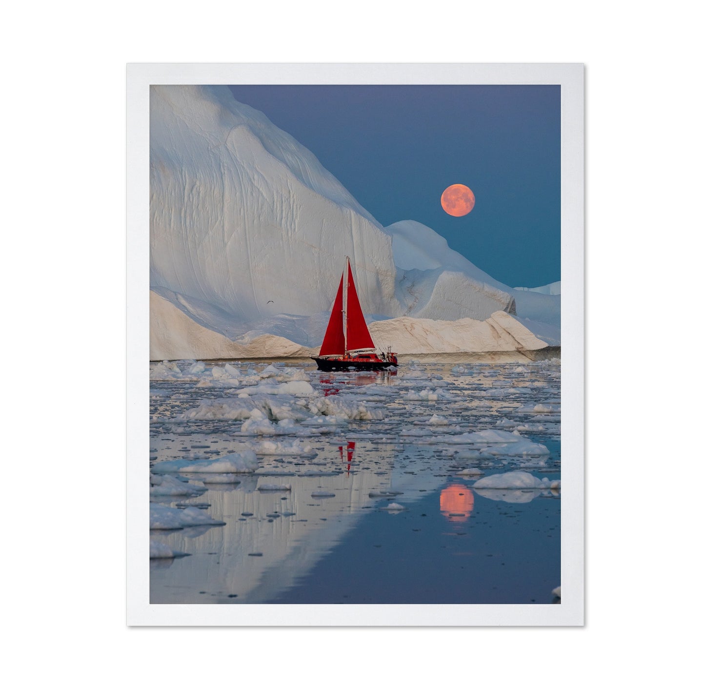 Red Sailboat Moonrise
