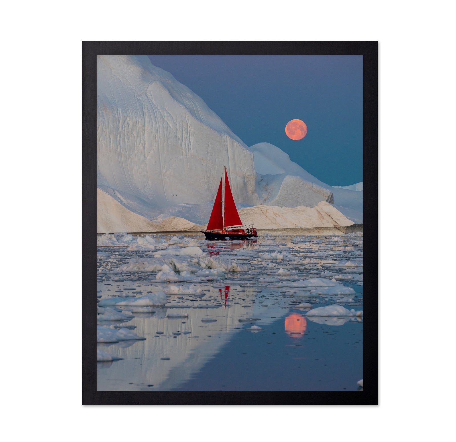 Red Sailboat Moonrise