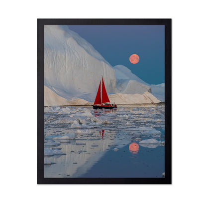Red Sailboat Moonrise