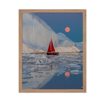 Red Sailboat Moonrise