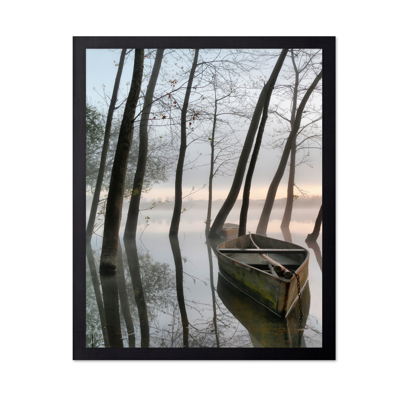 Boat In Misty Lake