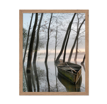 Boat In Misty Lake