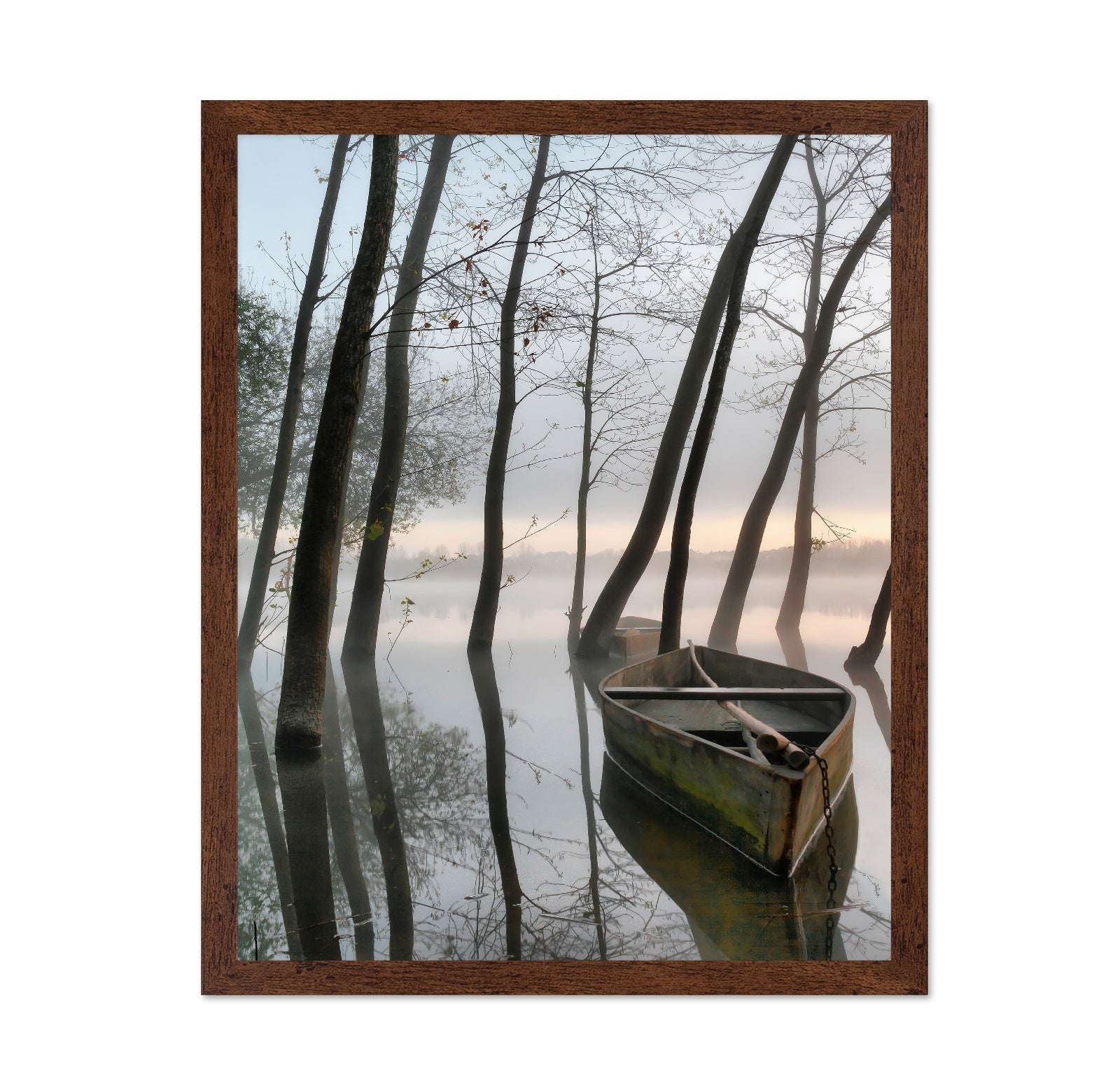 Boat In Misty Lake