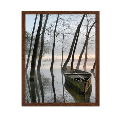 Boat In Misty Lake