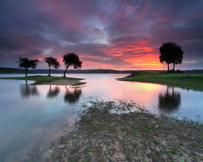 Sunset Over Quiet Lake