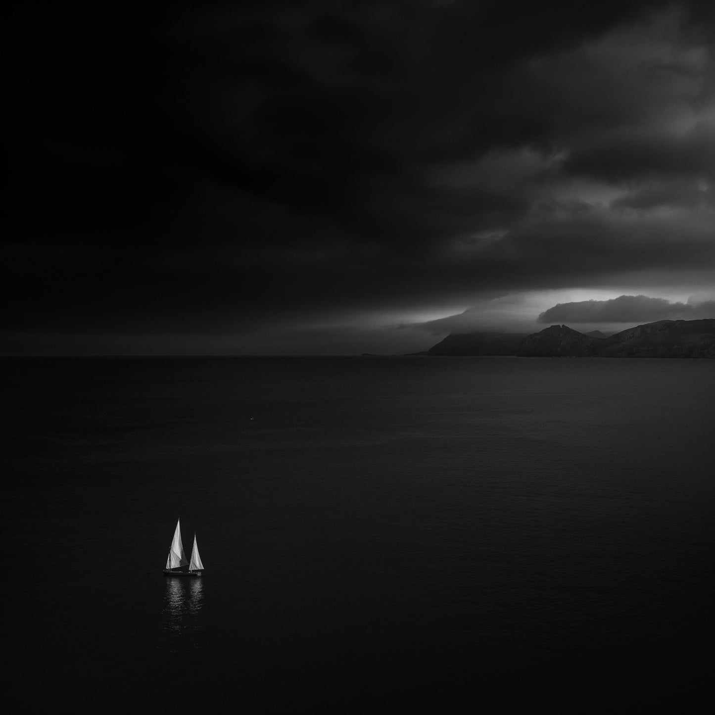 Lonely Sailboat Storm