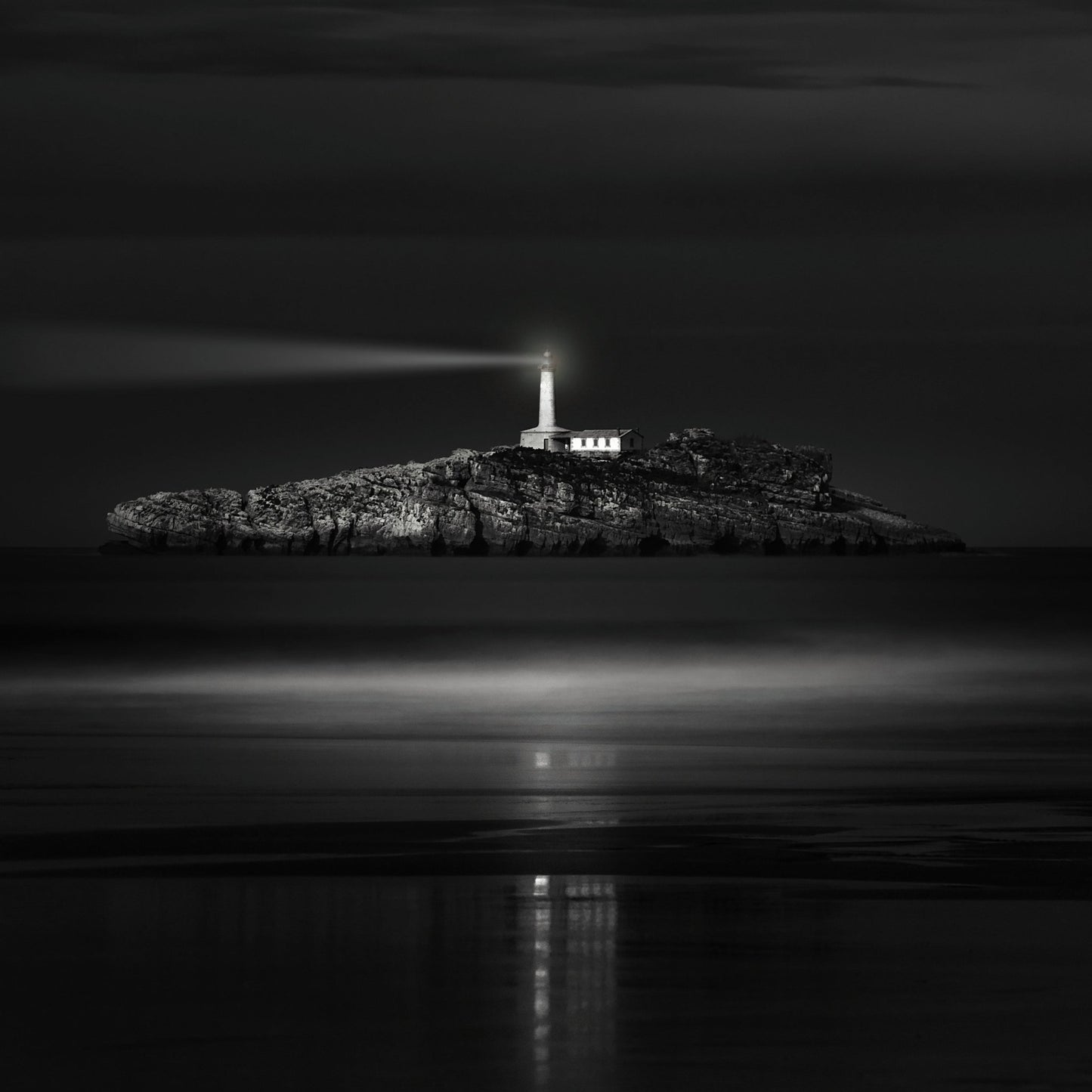 Guiding Lighthouse Night