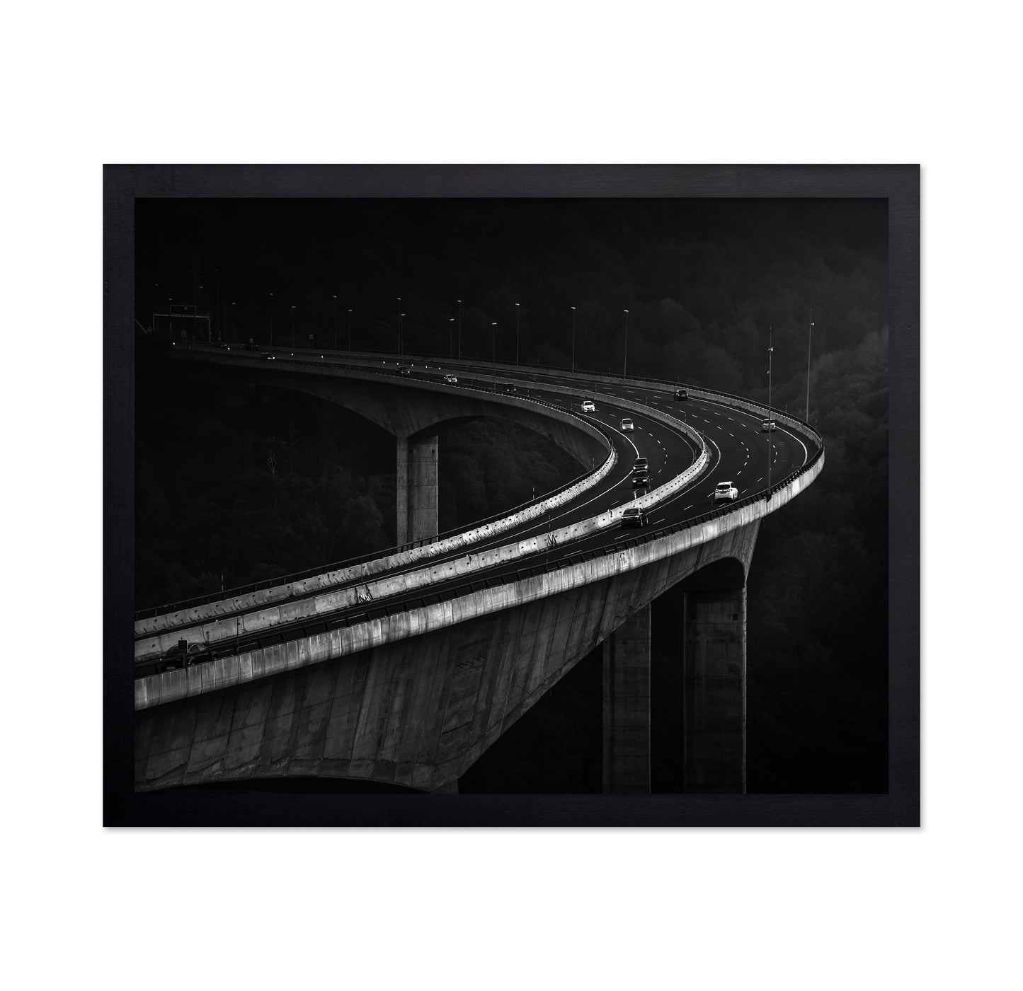 Curving Highway Bridge