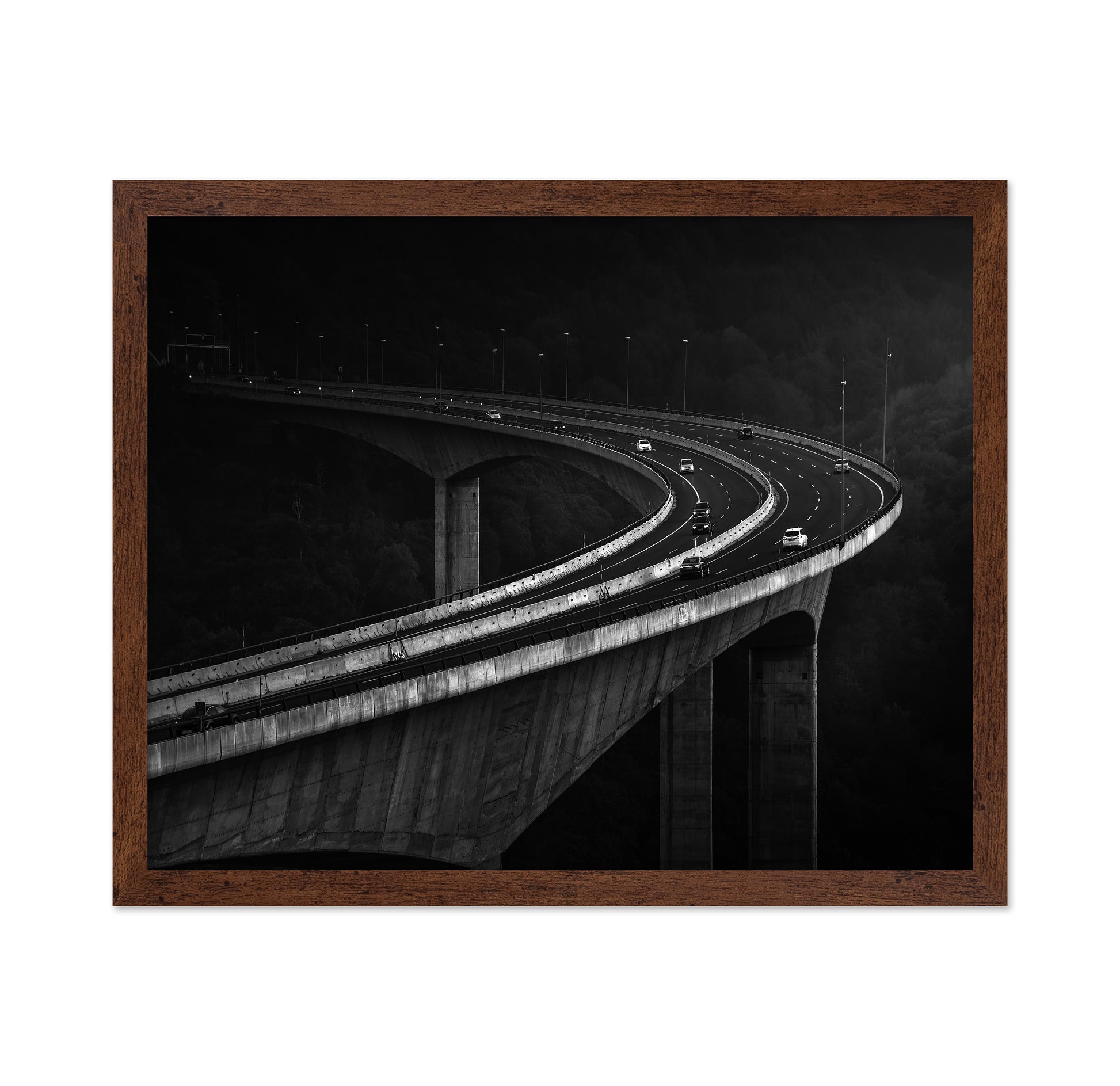 Curving Highway Bridge