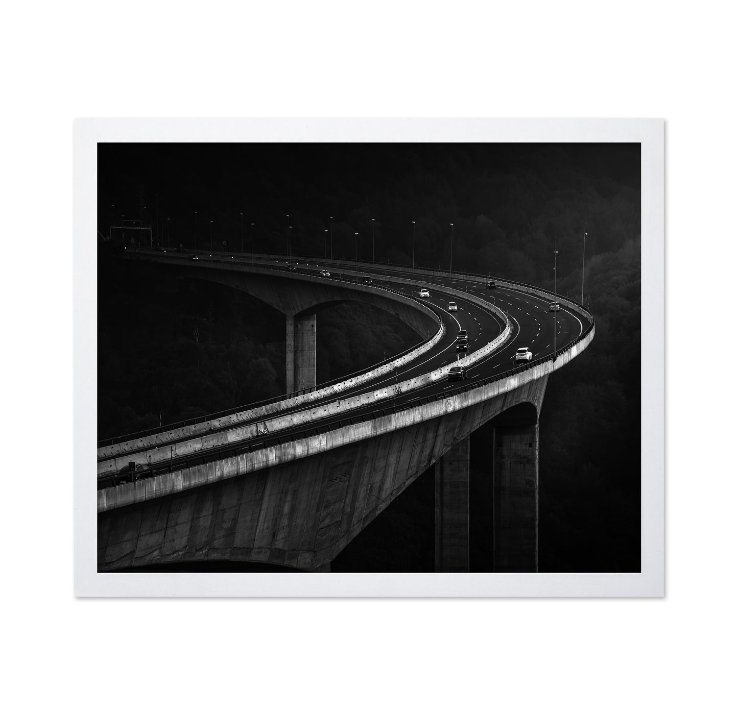 Curving Highway Bridge