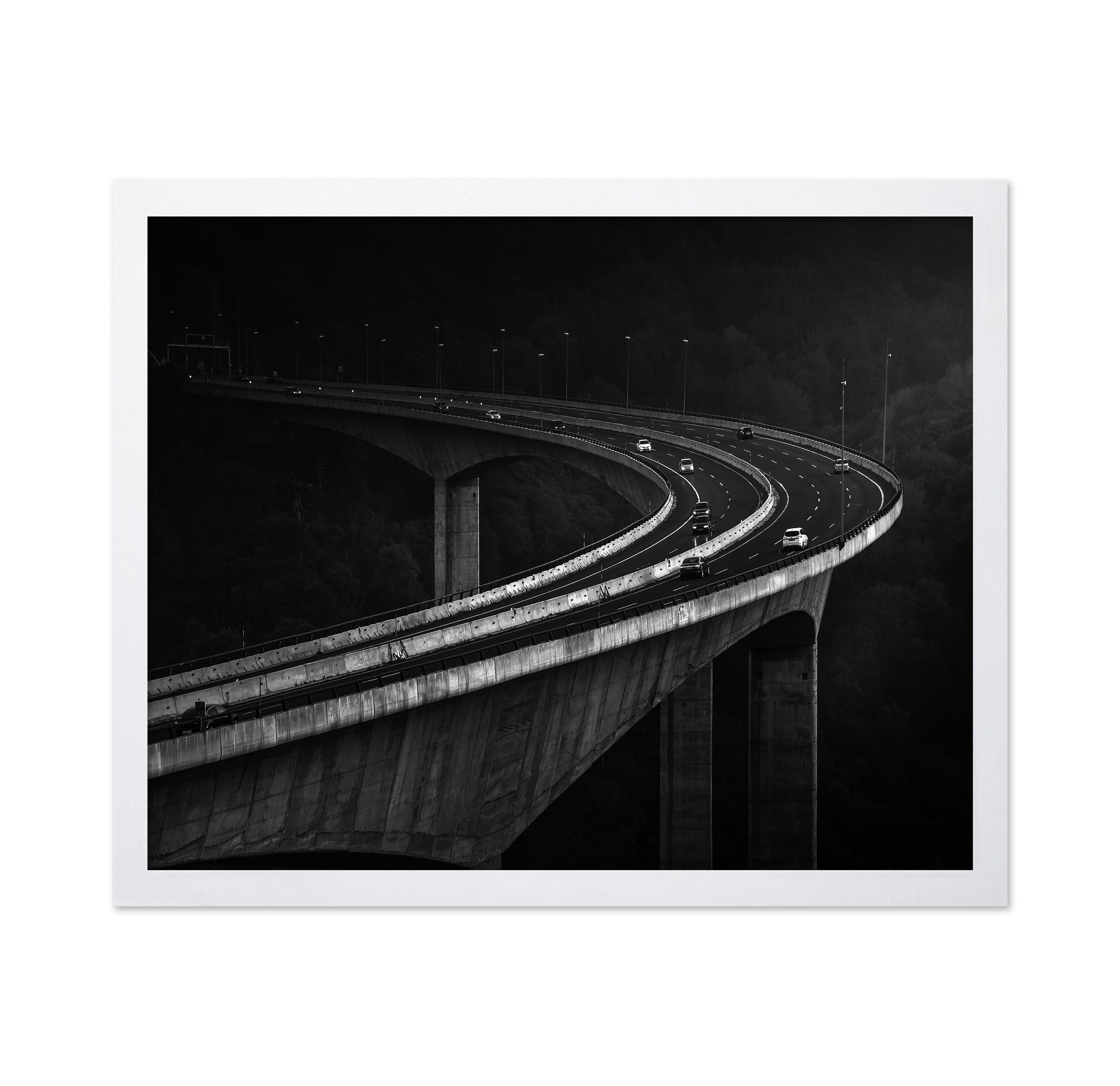 Curving Highway Bridge