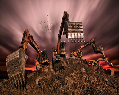 Excavators On The Hill