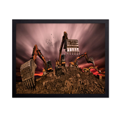 Excavators On The Hill