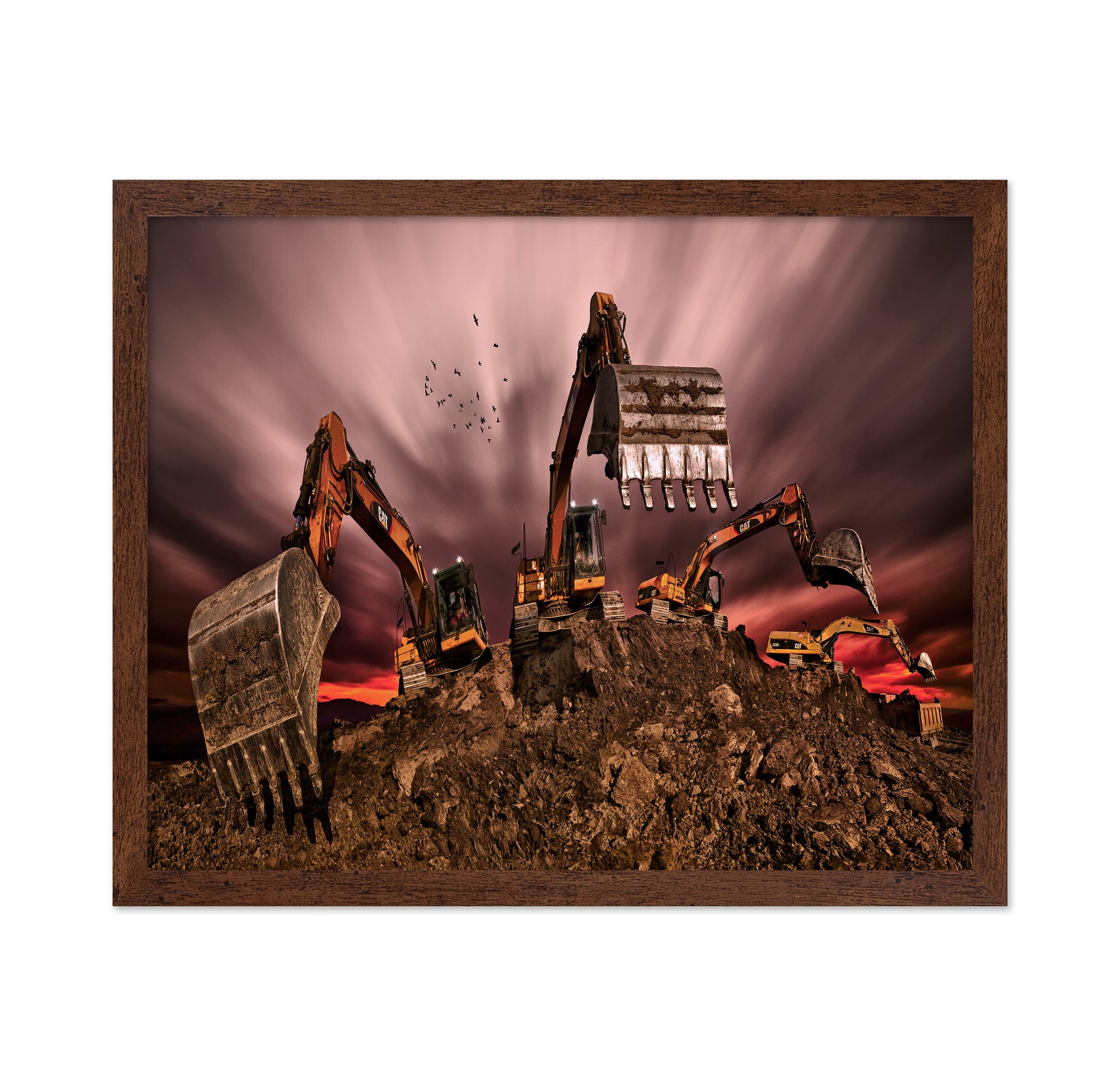 Excavators On The Hill
