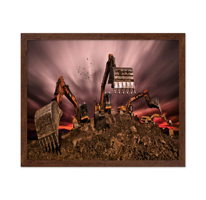 Excavators On The Hill