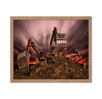 Excavators On The Hill