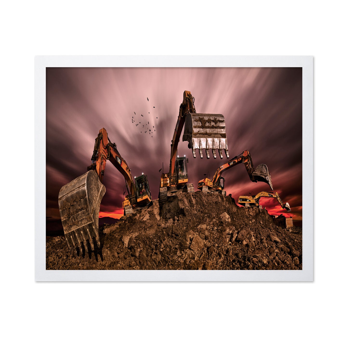 Excavators On The Hill