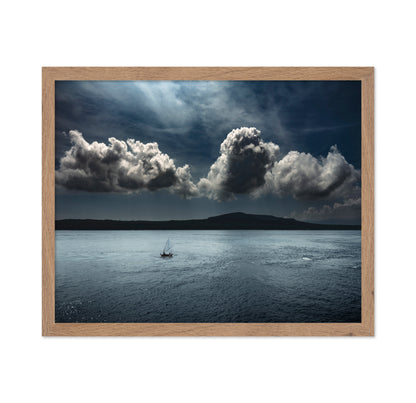 Lone Boat On Ocean