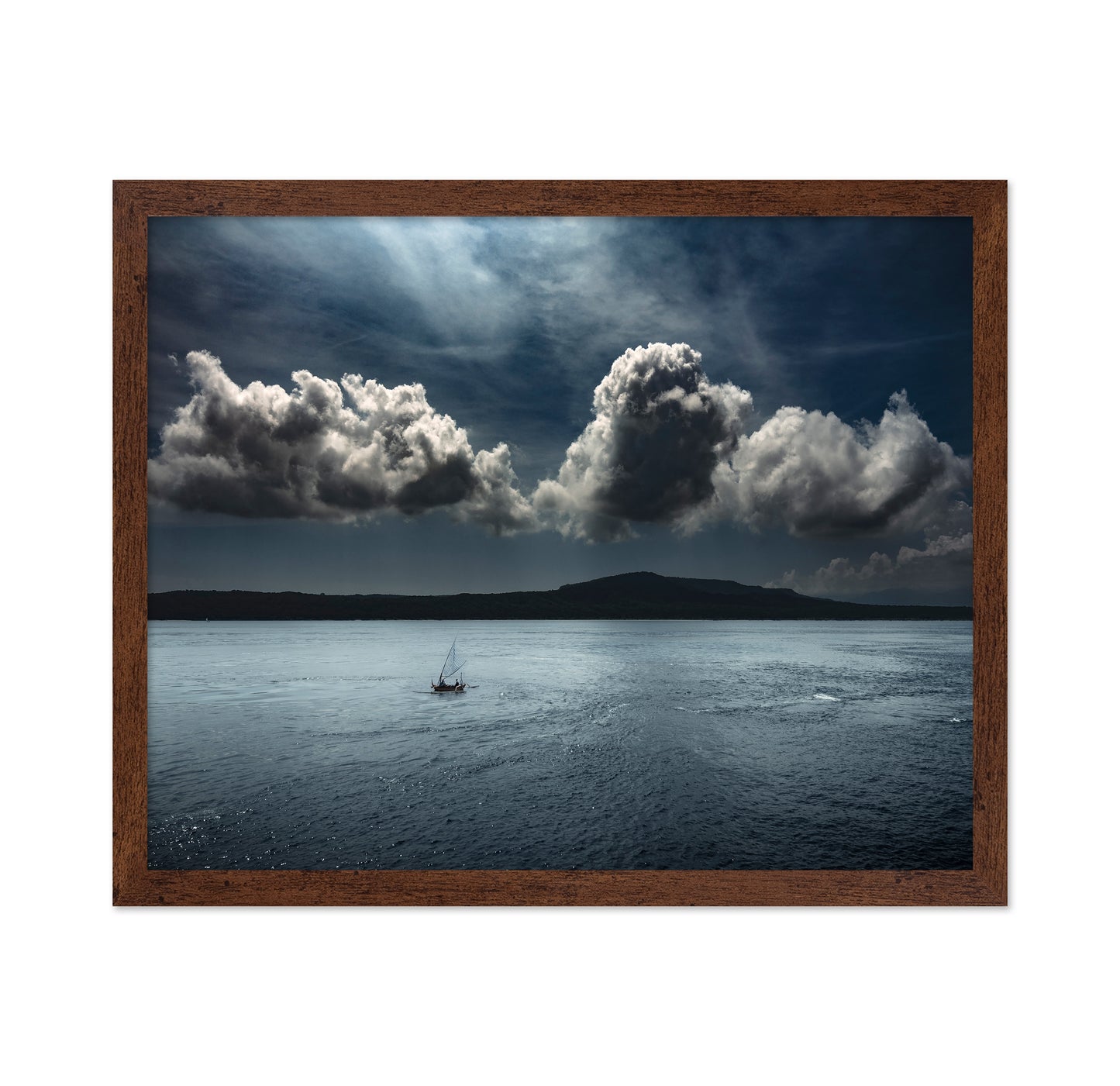 Lone Boat On Ocean