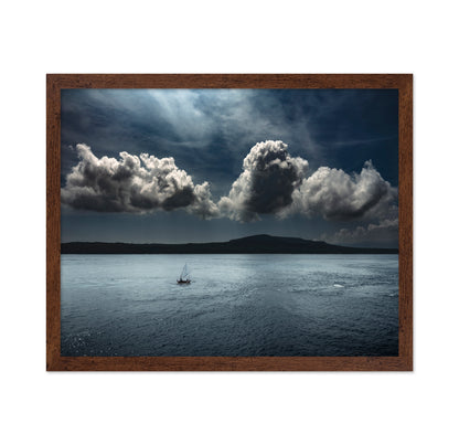 Lone Boat On Ocean