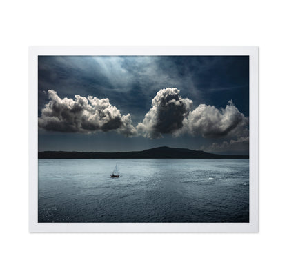 Lone Boat On Ocean