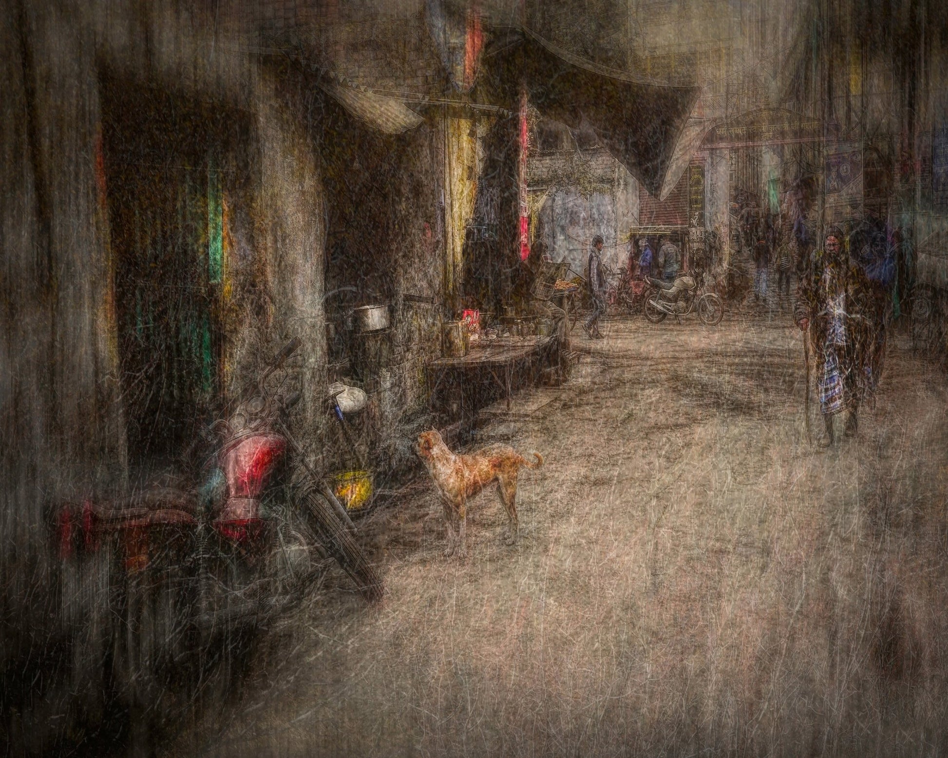 Vintage Kashi Street Scene