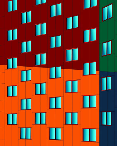 Colorful Geometric Building Pattern