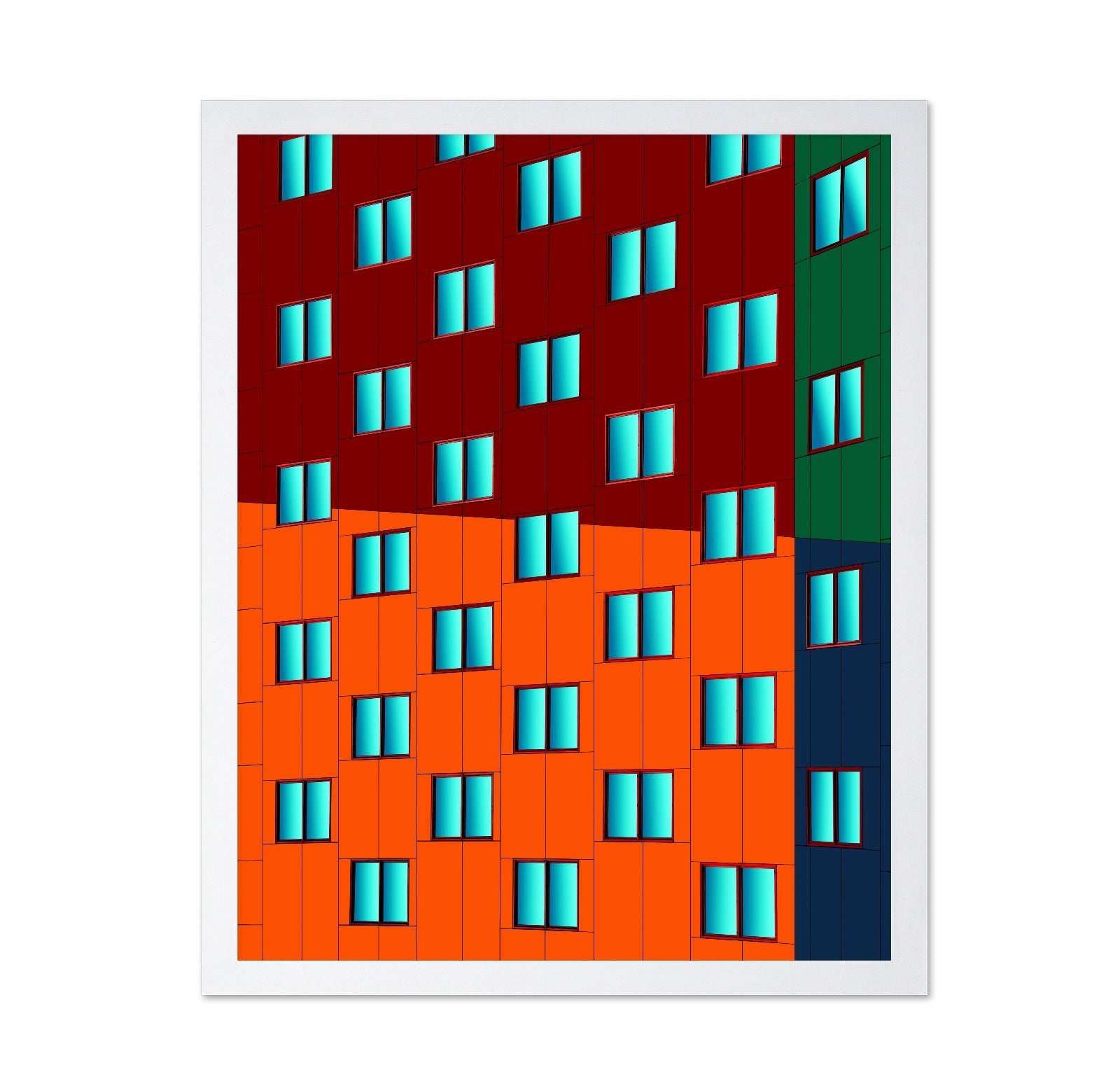 Colorful Geometric Building Pattern