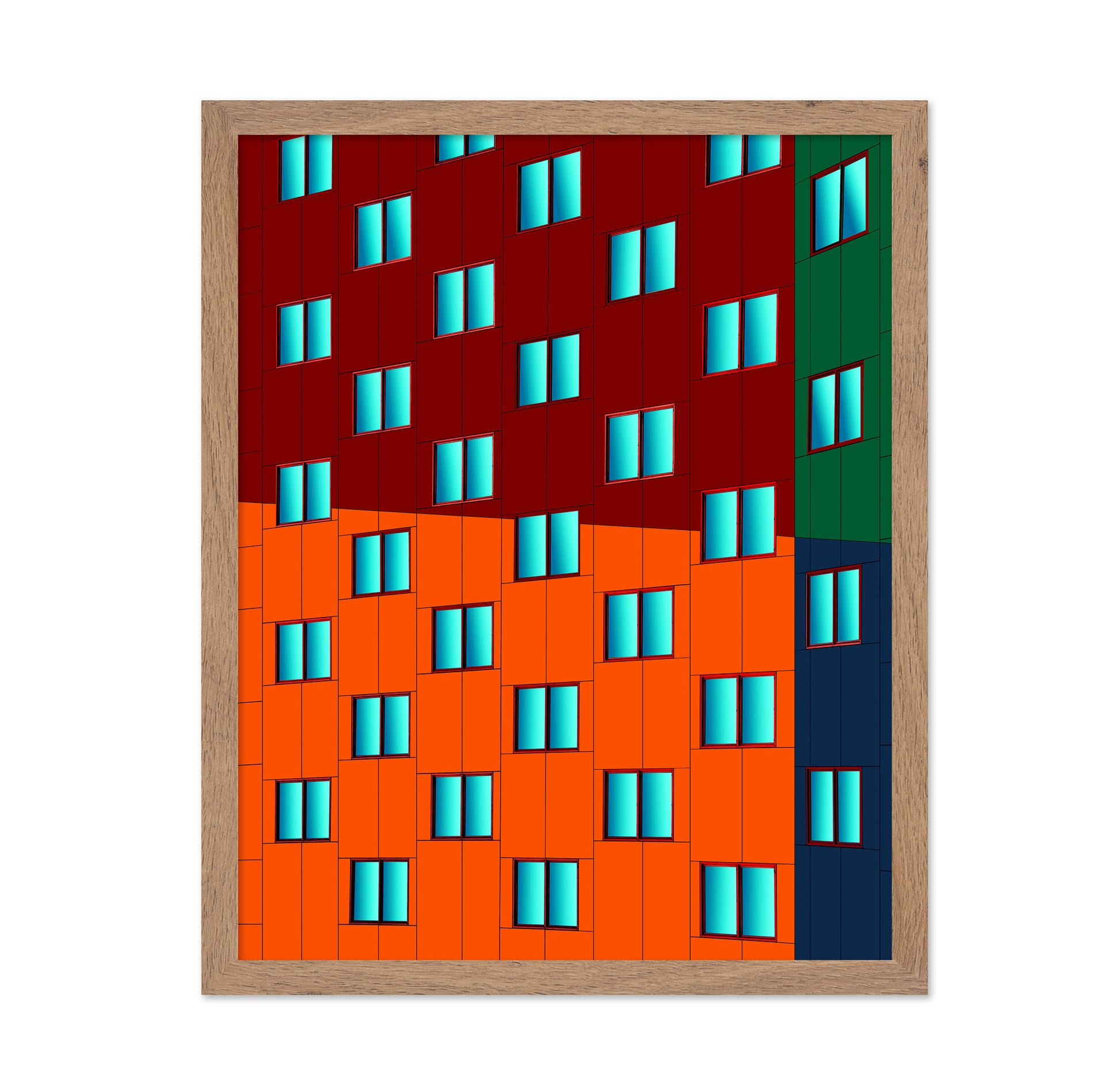 Colorful Geometric Building Pattern