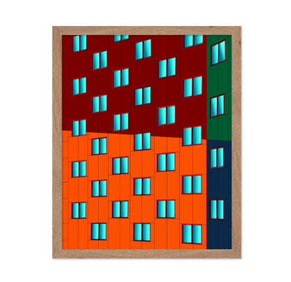 Colorful Geometric Building Pattern
