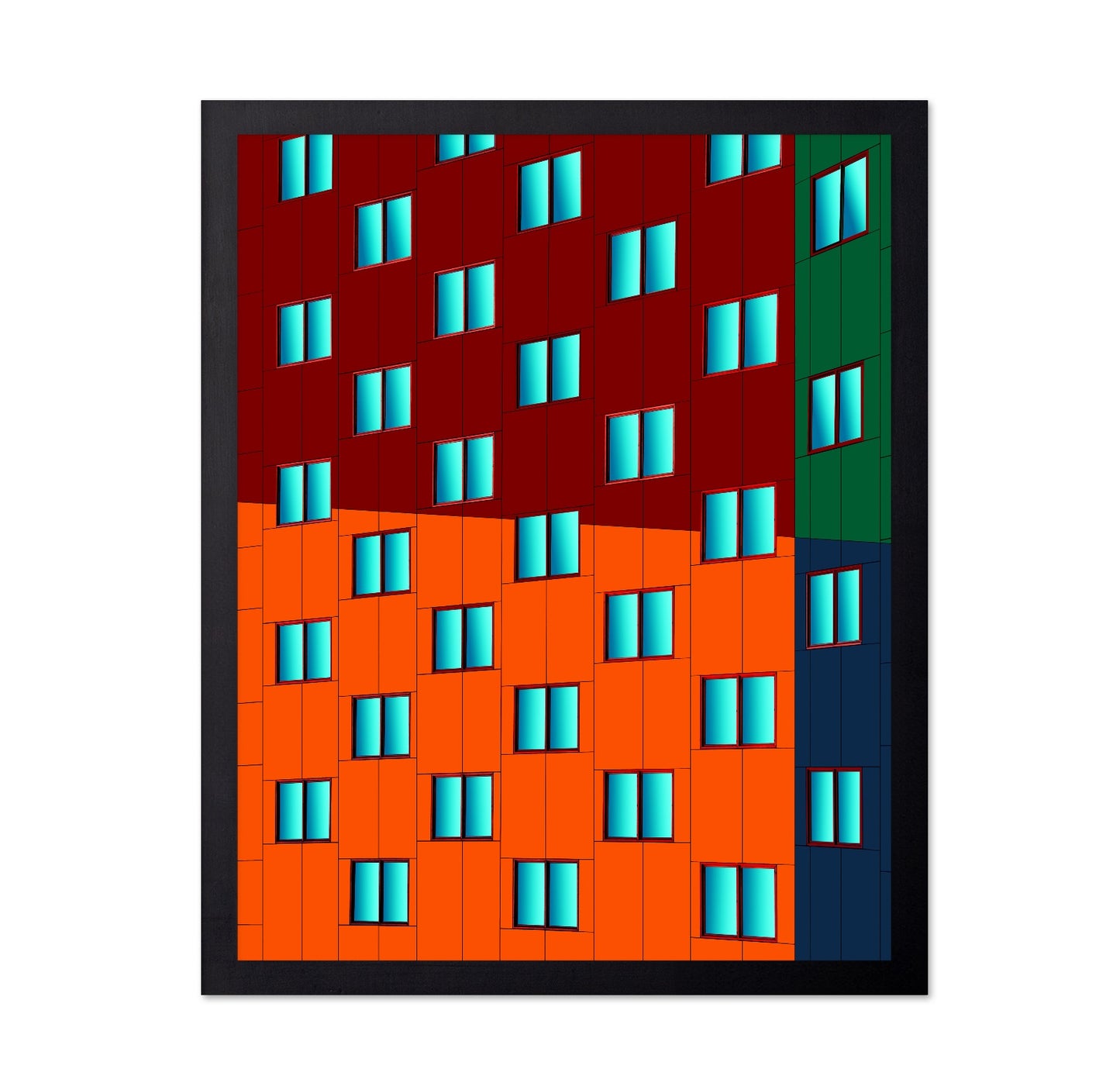 Colorful Geometric Building Pattern
