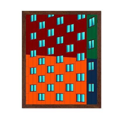 Colorful Geometric Building Pattern