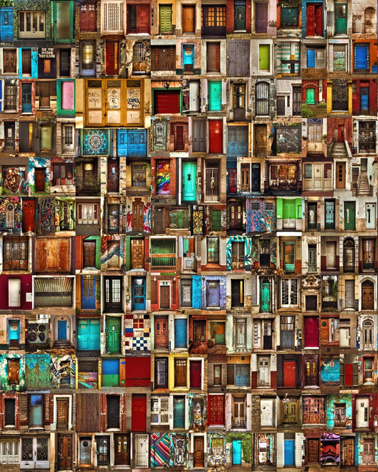 Colorful Vintage Doors Collage