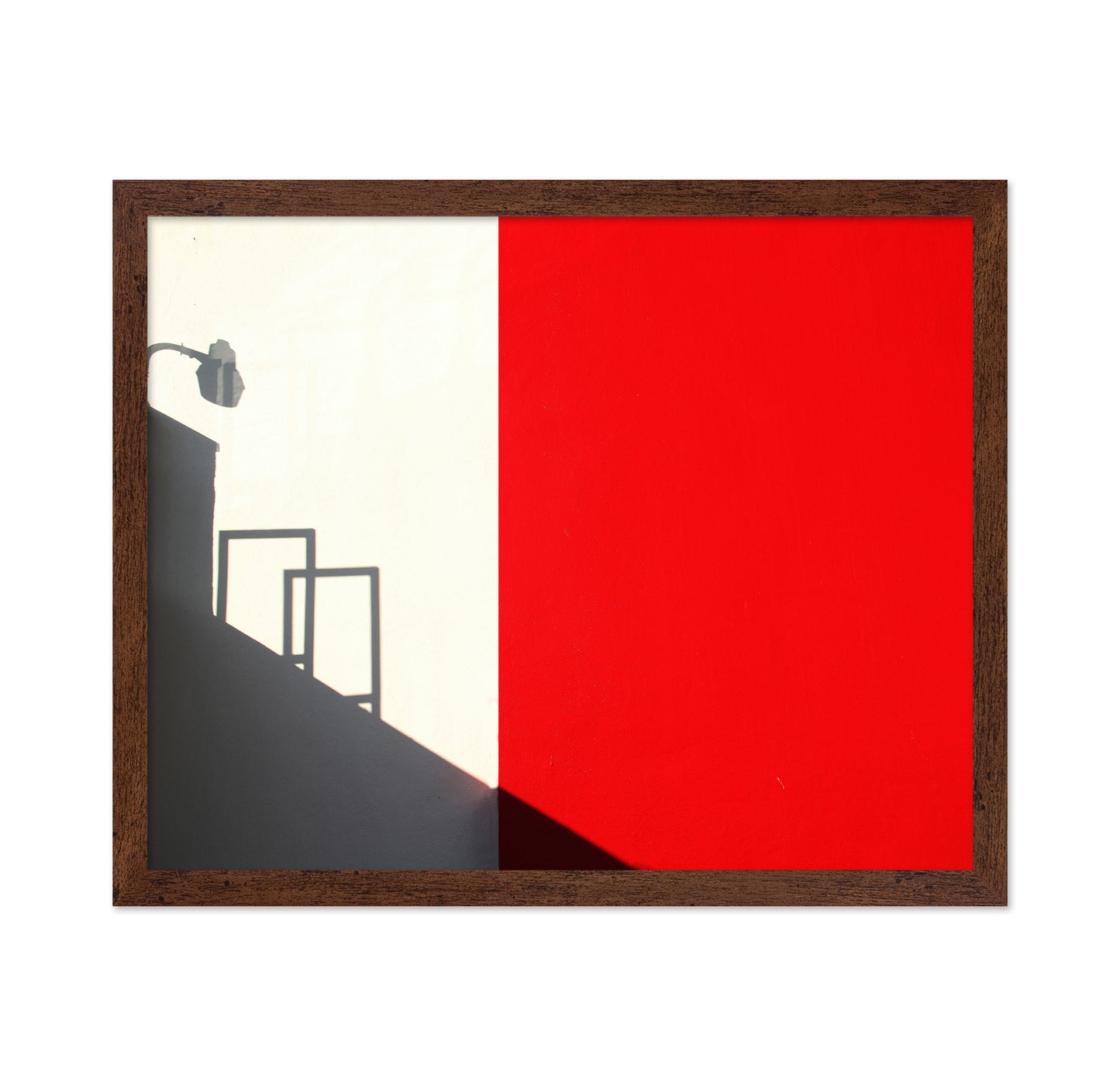 Minimal Red Wall Shadow Composition